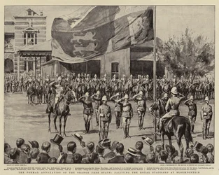 Die formelle Annexion des Oranje-Freistaats, Salutieren der königlichen Standarte in Bloemfontein